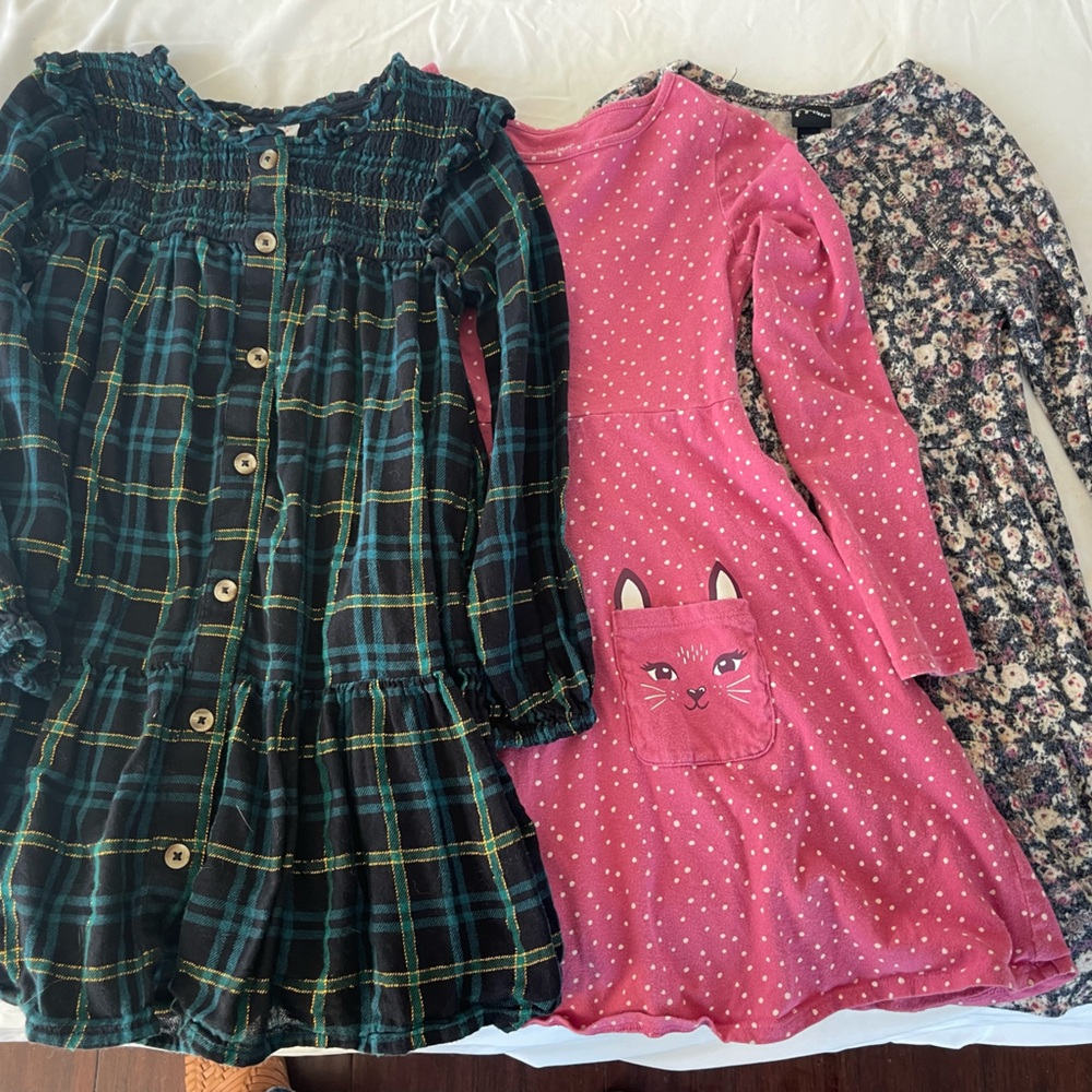 Lot of 3 Girls Long Sleeve Dresses sz 6